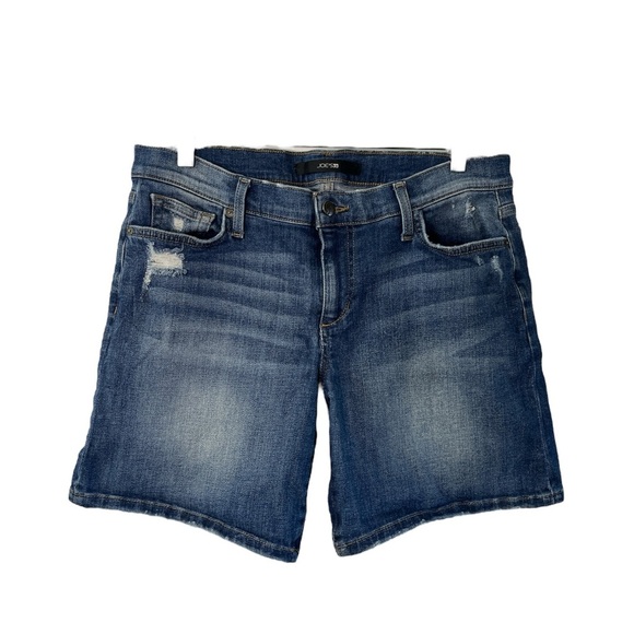 Joe’s Jeans 6” Cuff Denim Shorts Irisa Wash Size 29 Distressed Casual - Picture 3 of 15